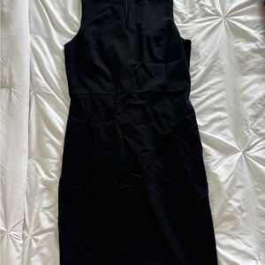 Ann Taylor Factory Black and White Pleated Midi Dress